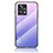 Realme 9 Pro+ Plus 5G用ハイブリットバンパーケース プラスチック 鏡面 虹 グラデーション 勾配色 カバー LS1 Realme ラベンダー