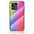 Realme 9 Pro+ Plus 5G用ハイブリットバンパーケース プラスチック 鏡面 虹 グラデーション 勾配色 カバー LS2 Realme ピンク