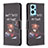 Realme 9i 4G用手帳型 レザーケース スタンド パターン カバー B01F Realme ダークグレー
