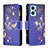 Realme 9i 4G用手帳型 レザーケース スタンド パターン カバー B04F Realme ミッドナイトネイビー
