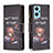 Realme 9i 4G用手帳型 レザーケース スタンド パターン カバー B04F Realme ダークグレー