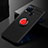 Realme C15用極薄ソフトケース シリコンケース 耐衝撃 全面保護 アンド指輪 バンパー Realme レッド・ブラック