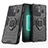 Realme GT Neo6 5G用ハイブリットバンパーケース プラスチック アンド指輪 マグネット式 KC1 Realme ブラック