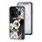 Realme GT Neo6 5G用ハイブリットバンパーケース プラスチック 鏡面 花 カバー S01 Realme ブラック