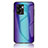 Realme Narzo 50 5G用ハイブリットバンパーケース プラスチック 鏡面 虹 グラデーション 勾配色 カバー LS2 Realme ネイビー