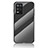 Realme Q3 5G用ハイブリットバンパーケース プラスチック 鏡面 虹 グラデーション 勾配色 カバー LS2 Realme ブラック