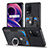 Realme Q3 5G用シリコンケース ソフトタッチラバー レザー柄 カバー SD1 Realme ブラック