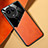 Realme V50 5G用シリコンケース ソフトタッチラバー レザー柄 アンドマグネット式 Realme オレンジ
