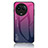 Realme V50 5G用ハイブリットバンパーケース プラスチック 鏡面 虹 グラデーション 勾配色 カバー LS1 Realme ローズレッド