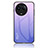 Realme V50 5G用ハイブリットバンパーケース プラスチック 鏡面 虹 グラデーション 勾配色 カバー LS1 Realme ラベンダー