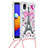 Samsung Galaxy A01 Core用シリコンケース ソフトタッチラバー ブリンブリン カバー 携帯ストラップ S02 サムスン ピンク