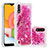 Samsung Galaxy A01 SM-A015用シリコンケース ソフトタッチラバー ブリンブリン カバー S03 サムスン ローズレッド