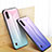 Samsung Galaxy A01 SM-A015用ハイブリットバンパーケース プラスチック 鏡面 虹 グラデーション 勾配色 カバー サムスン 