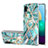 Samsung Galaxy A02用シリコンケース ソフトタッチラバー バタフライ パターン カバー アンド指輪 Y01B サムスン グリーン