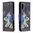 Samsung Galaxy A02用手帳型 レザーケース スタンド パターン カバー B03F サムスン ブラック