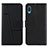 Samsung Galaxy A02用手帳型 レザーケース スタンド カバー Y01X サムスン ブラック