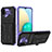 Samsung Galaxy A02用ハイブリットバンパーケース スタンド プラスチック 兼シリコーン カバー YF1 サムスン パープル