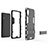 Samsung Galaxy A02用ハイブリットバンパーケース スタンド プラスチック 兼シリコーン カバー T01 サムスン 