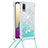 Samsung Galaxy A02用シリコンケース ソフトタッチラバー ブリンブリン カバー 携帯ストラップ S03 サムスン 