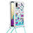 Samsung Galaxy A02用シリコンケース ソフトタッチラバー ブリンブリン カバー 携帯ストラップ S02 サムスン 
