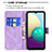 Samsung Galaxy A02用手帳型 レザーケース スタンド バタフライ 蝶 カバー B02F サムスン 