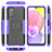 Samsung Galaxy A02s用ハイブリットバンパーケース スタンド プラスチック 兼シリコーン カバー JX5 サムスン パープル