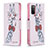 Samsung Galaxy A02s用手帳型 レザーケース スタンド パターン カバー B01F サムスン ピンク