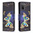 Samsung Galaxy A02s用手帳型 レザーケース スタンド パターン カバー B03F サムスン ブラック