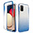 Samsung Galaxy A02s用前面と背面 360度 フルカバー 極薄ソフトケース シリコンケース 耐衝撃 全面保護 バンパー 勾配色 透明 JX4 サムスン ネイビー