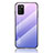 Samsung Galaxy A02s用ハイブリットバンパーケース プラスチック 鏡面 虹 グラデーション 勾配色 カバー LS1 サムスン ラベンダー