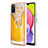 Samsung Galaxy A02s用シリコンケース ソフトタッチラバー バタフライ パターン カバー アンド指輪 YB2 サムスン イエロー