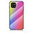 Samsung Galaxy A03用ハイブリットバンパーケース プラスチック 鏡面 虹 グラデーション 勾配色 カバー LS2 サムスン ピンク