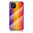 Samsung Galaxy A03用ハイブリットバンパーケース プラスチック 鏡面 虹 グラデーション 勾配色 カバー LS2 サムスン オレンジ