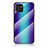 Samsung Galaxy A03用ハイブリットバンパーケース プラスチック 鏡面 虹 グラデーション 勾配色 カバー LS2 サムスン ネイビー