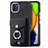 Samsung Galaxy A03用シリコンケース ソフトタッチラバー レザー柄 カバー SD2 サムスン ブラック
