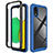 Samsung Galaxy A03 Core用ハイブリットバンパーケース プラスチック 兼シリコーン カバー 前面と背面 360度 フル サムスン ネイビー