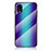 Samsung Galaxy A03 Core用ハイブリットバンパーケース プラスチック 鏡面 虹 グラデーション 勾配色 カバー LS2 サムスン ネイビー