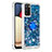 Samsung Galaxy A03s用シリコンケース ソフトタッチラバー ブリンブリン カバー アンド指輪 S01 サムスン ネイビー