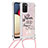 Samsung Galaxy A03s用シリコンケース ソフトタッチラバー ブリンブリン カバー 携帯ストラップ S02 サムスン ピンク