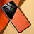 Samsung Galaxy A04 4G用シリコンケース ソフトタッチラバー レザー柄 アンドマグネット式 サムスン オレンジ