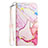 Samsung Galaxy A04 4G用手帳型 レザーケース スタンド パターン カバー YB1 サムスン ピンク