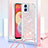 Samsung Galaxy A04 4G用シリコンケース ソフトタッチラバー ブリンブリン カバー 携帯ストラップ YB3 サムスン ピンク