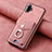 Samsung Galaxy A04 4G用シリコンケース ソフトタッチラバー レザー柄 カバー SD2 サムスン ピンク