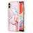 Samsung Galaxy A04 4G用シリコンケース ソフトタッチラバー バタフライ パターン カバー YB5 サムスン ピンク