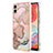 Samsung Galaxy A04 4G用シリコンケース ソフトタッチラバー バタフライ パターン カバー YB7 サムスン ピンク