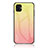 Samsung Galaxy A04E用ハイブリットバンパーケース プラスチック 鏡面 虹 グラデーション 勾配色 カバー LS1 サムスン イエロー