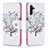 Samsung Galaxy A04s用手帳型 レザーケース スタンド パターン カバー B01F サムスン ホワイト