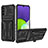 Samsung Galaxy A04s用ハイブリットバンパーケース スタンド プラスチック 兼シリコーン カバー YF1 サムスン ブラック