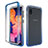 Samsung Galaxy A10e用前面と背面 360度 フルカバー 極薄ソフトケース シリコンケース 耐衝撃 全面保護 バンパー 勾配色 透明 サムスン ネイビー