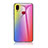 Samsung Galaxy A10s用ハイブリットバンパーケース プラスチック 鏡面 虹 グラデーション 勾配色 カバー LS2 サムスン ピンク